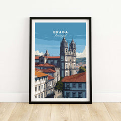 Braga Print | Portuguese Wall Decor featuring the beautiful architecture of Braga, Portugal in a stylish framed artwork.