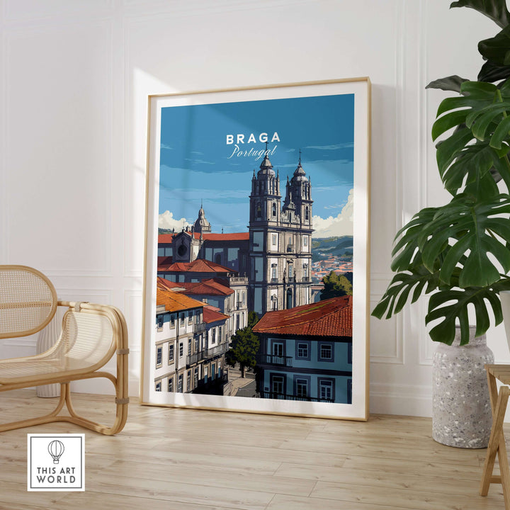 Braga Print | Portuguese Wall Decor showcasing beautiful architectural elements of Braga, Portugal in a stylish frame.