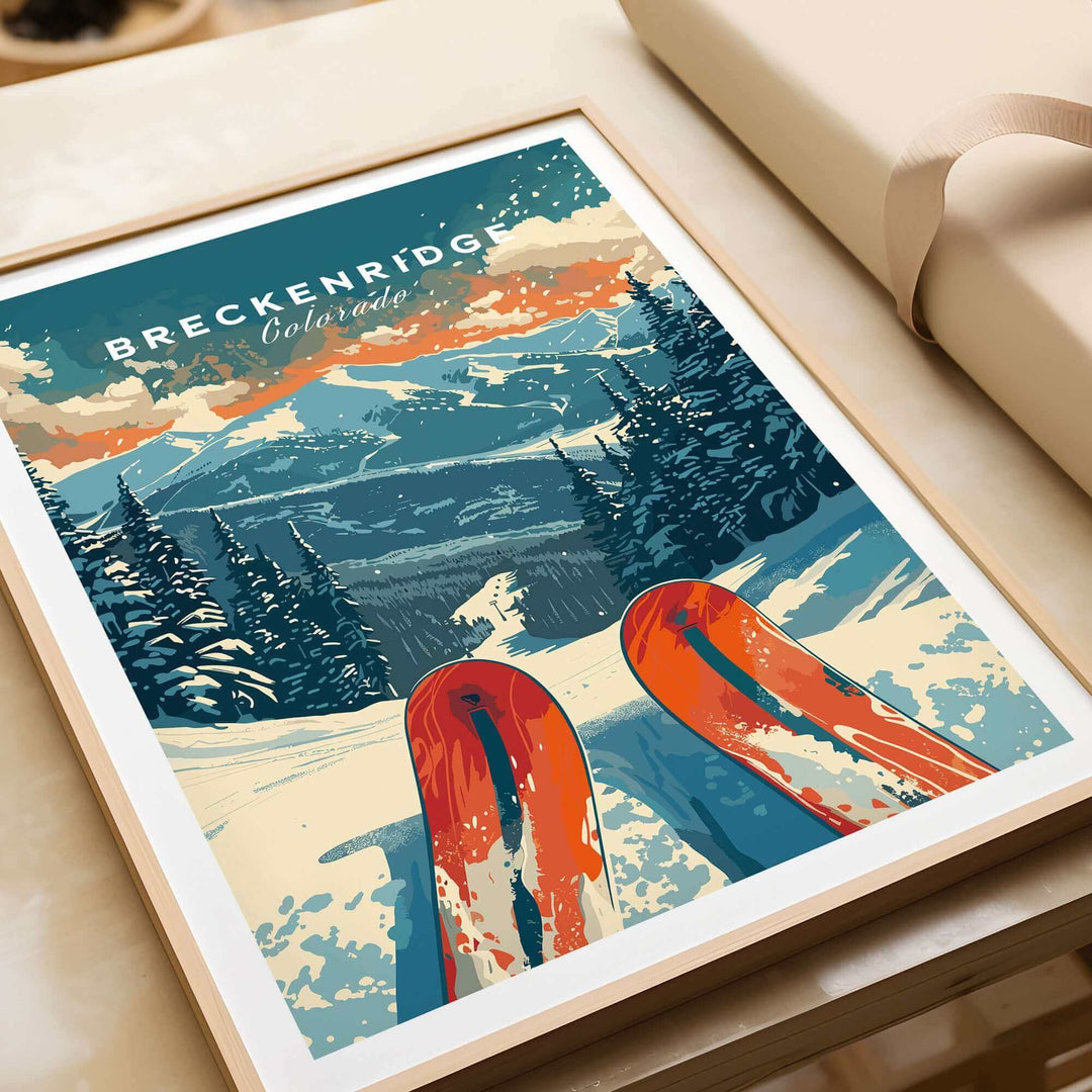 Breckenridge Print showcasing Colorado's snowy mountains and ski trails, perfect for adventure lovers and home decor.