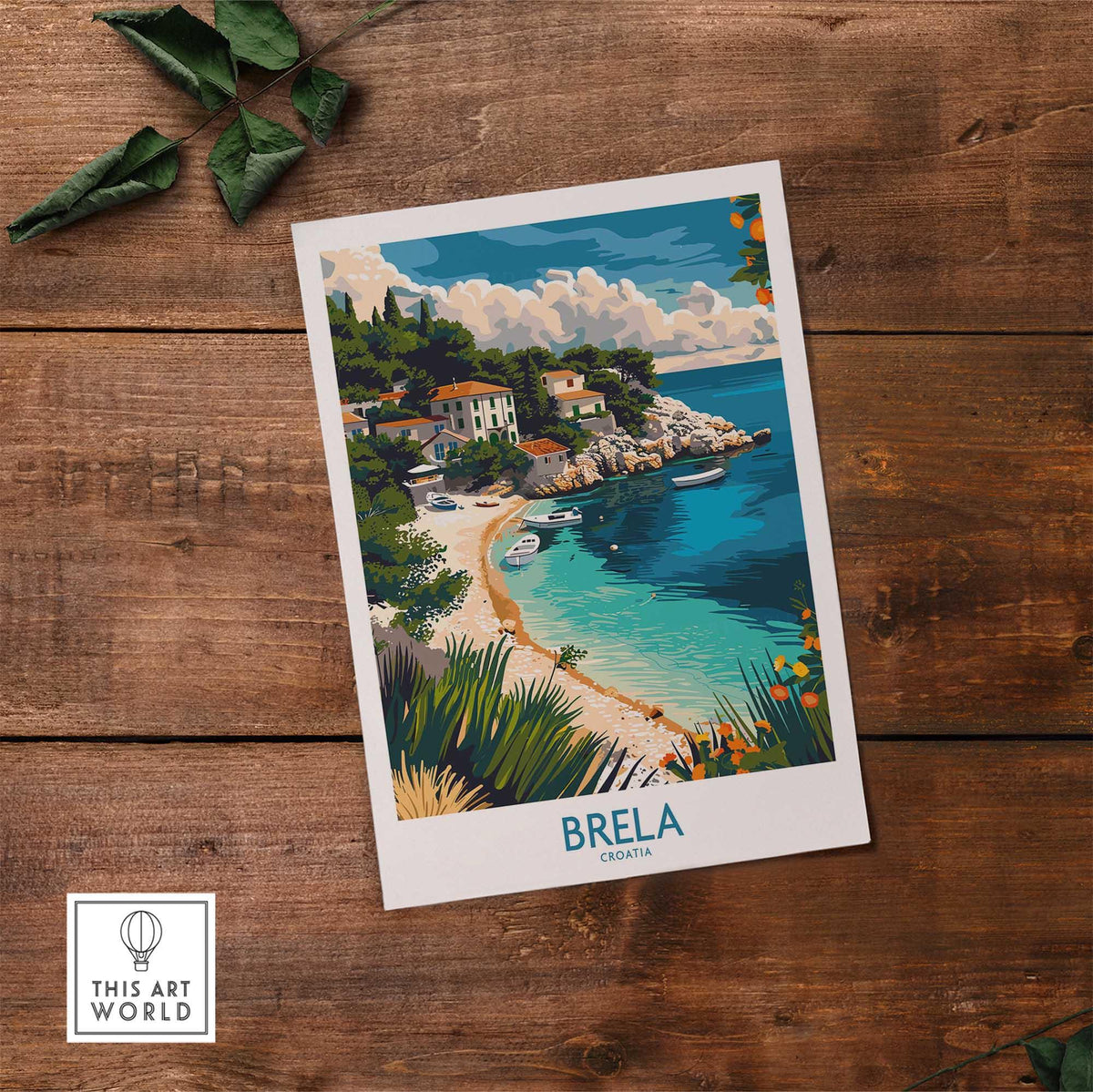 Brela Travel Poster - Croatia-This Art World