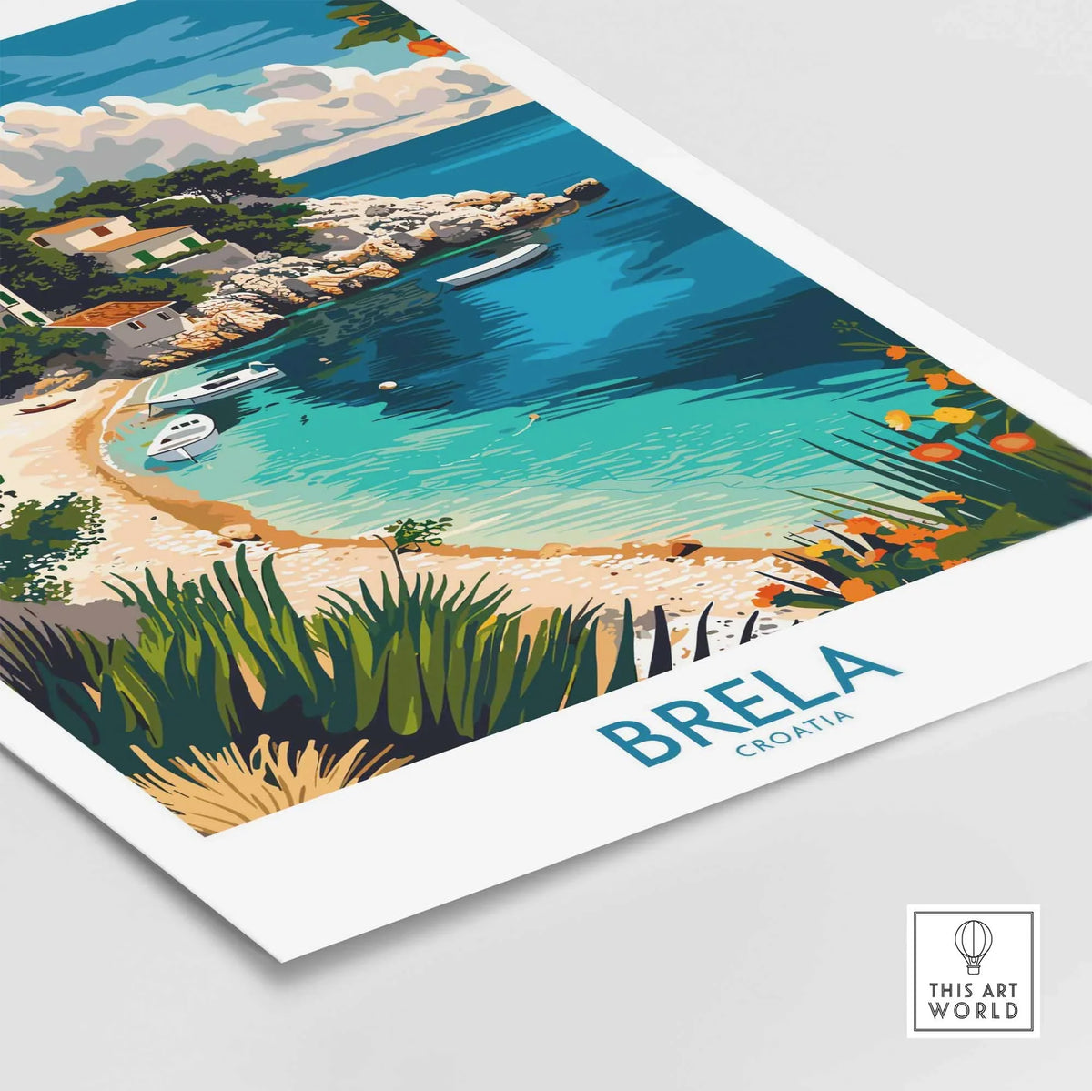 Brela Travel Poster - Croatia-This Art World