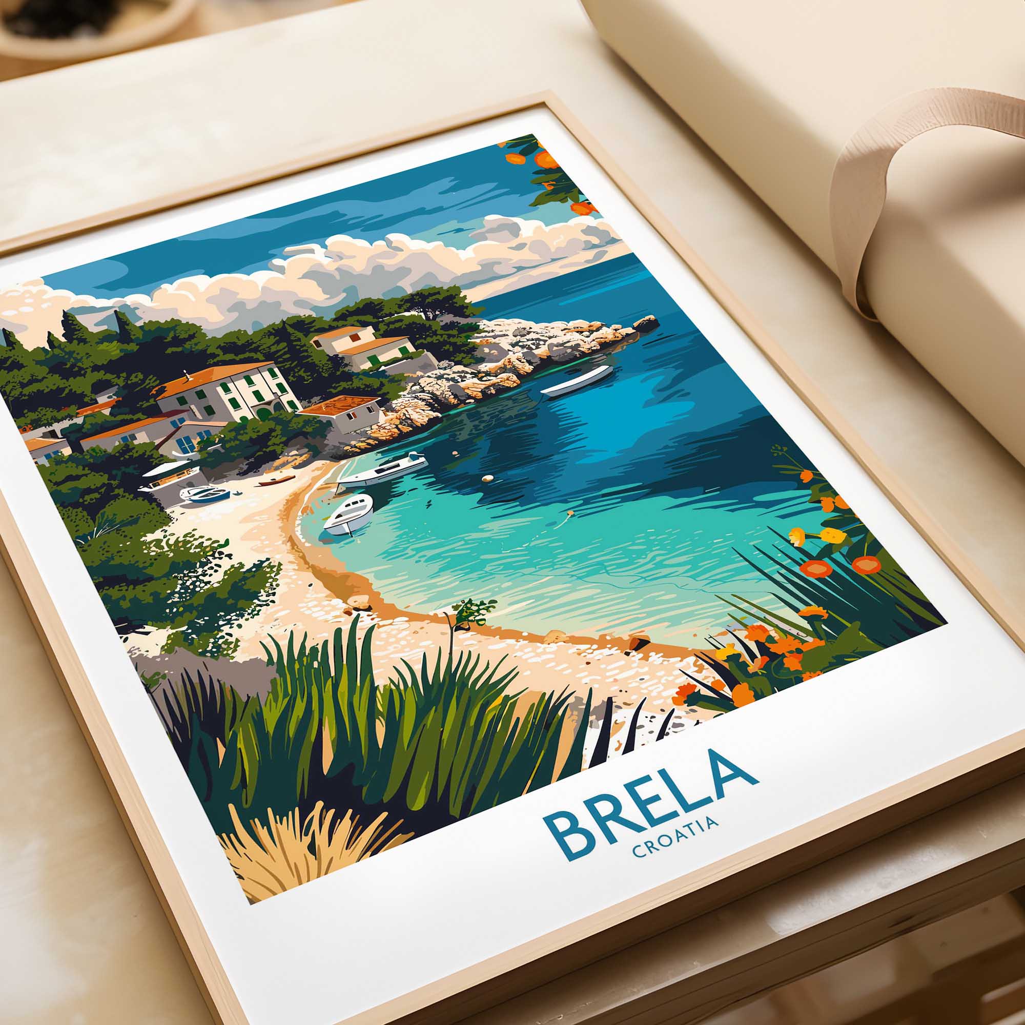 Brela Travel Poster - Croatia-This Art World
