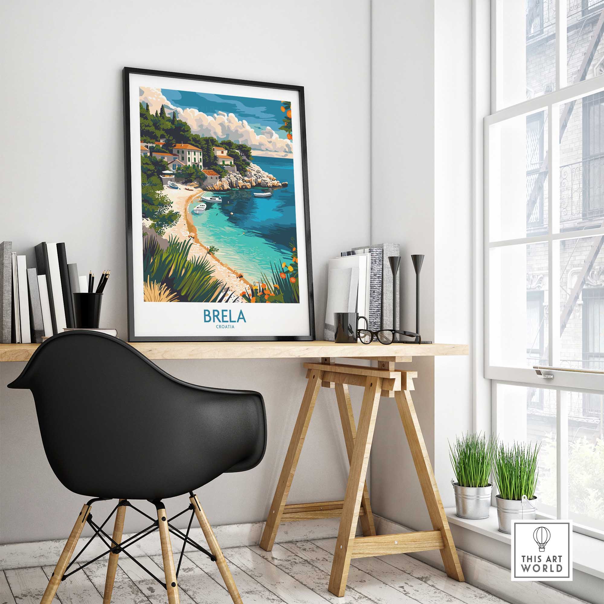 Brela Travel Poster - Croatia-This Art World