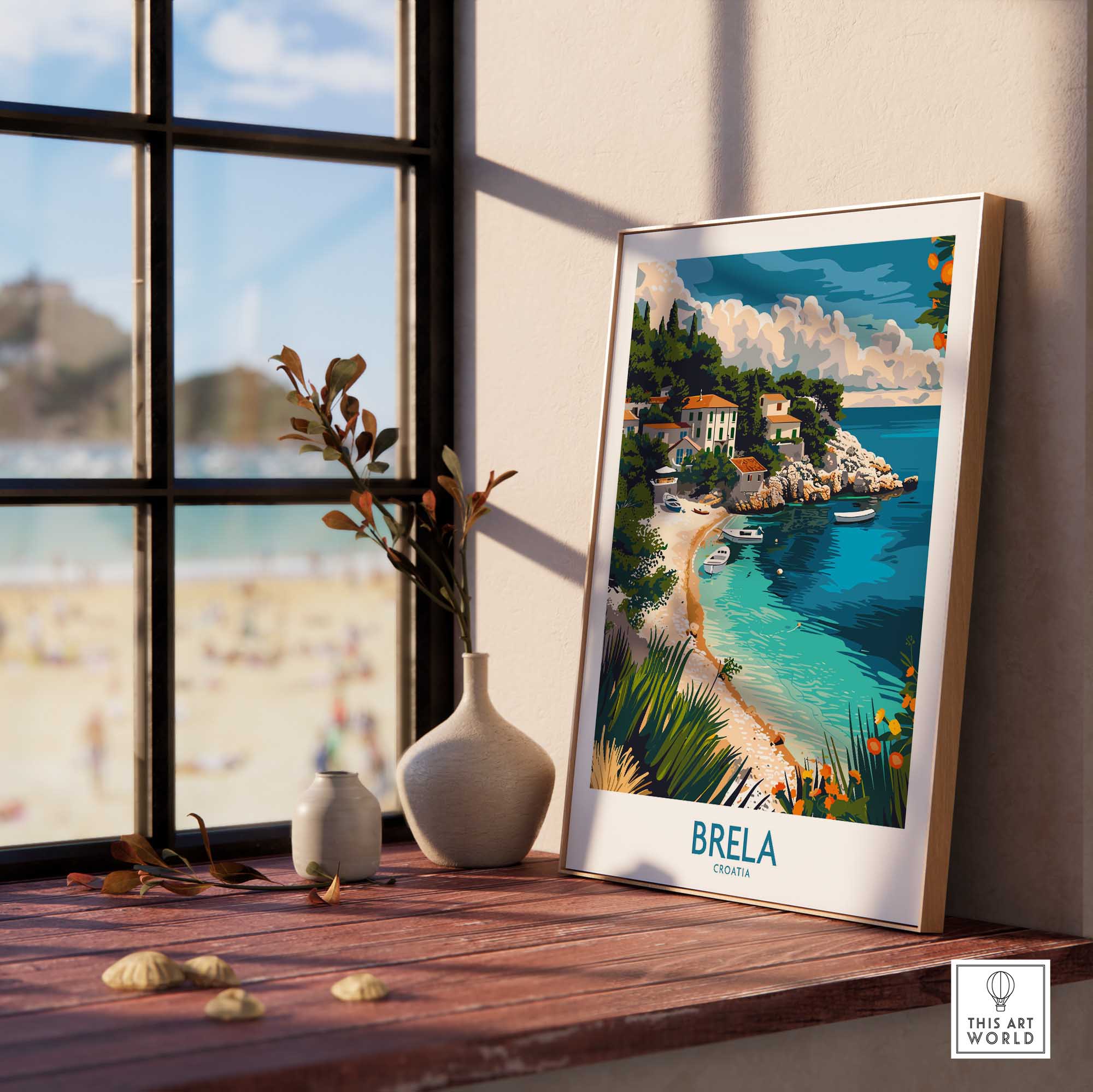 Brela Travel Poster - Croatia-This Art World