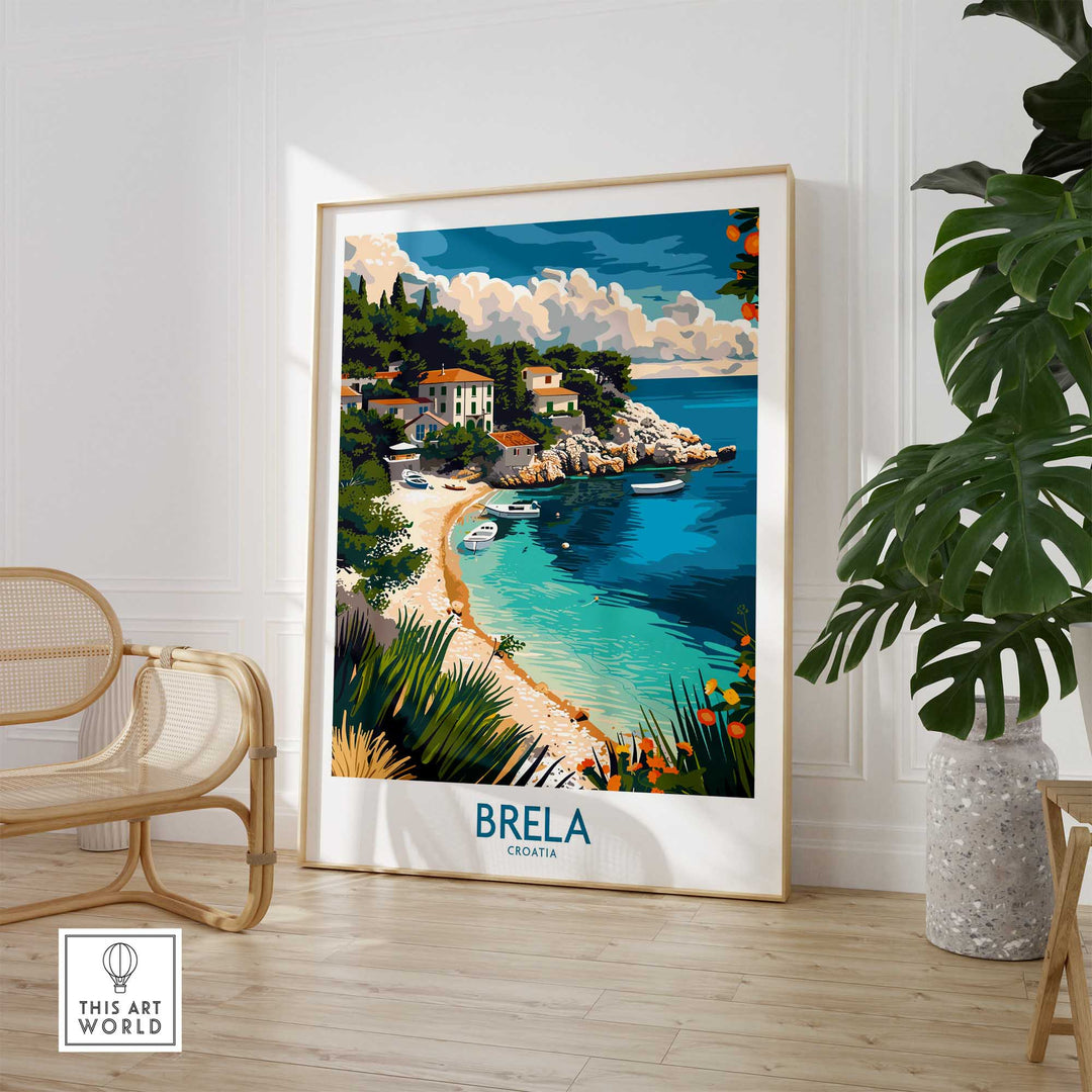 Brela Travel Poster - Croatia-This Art World