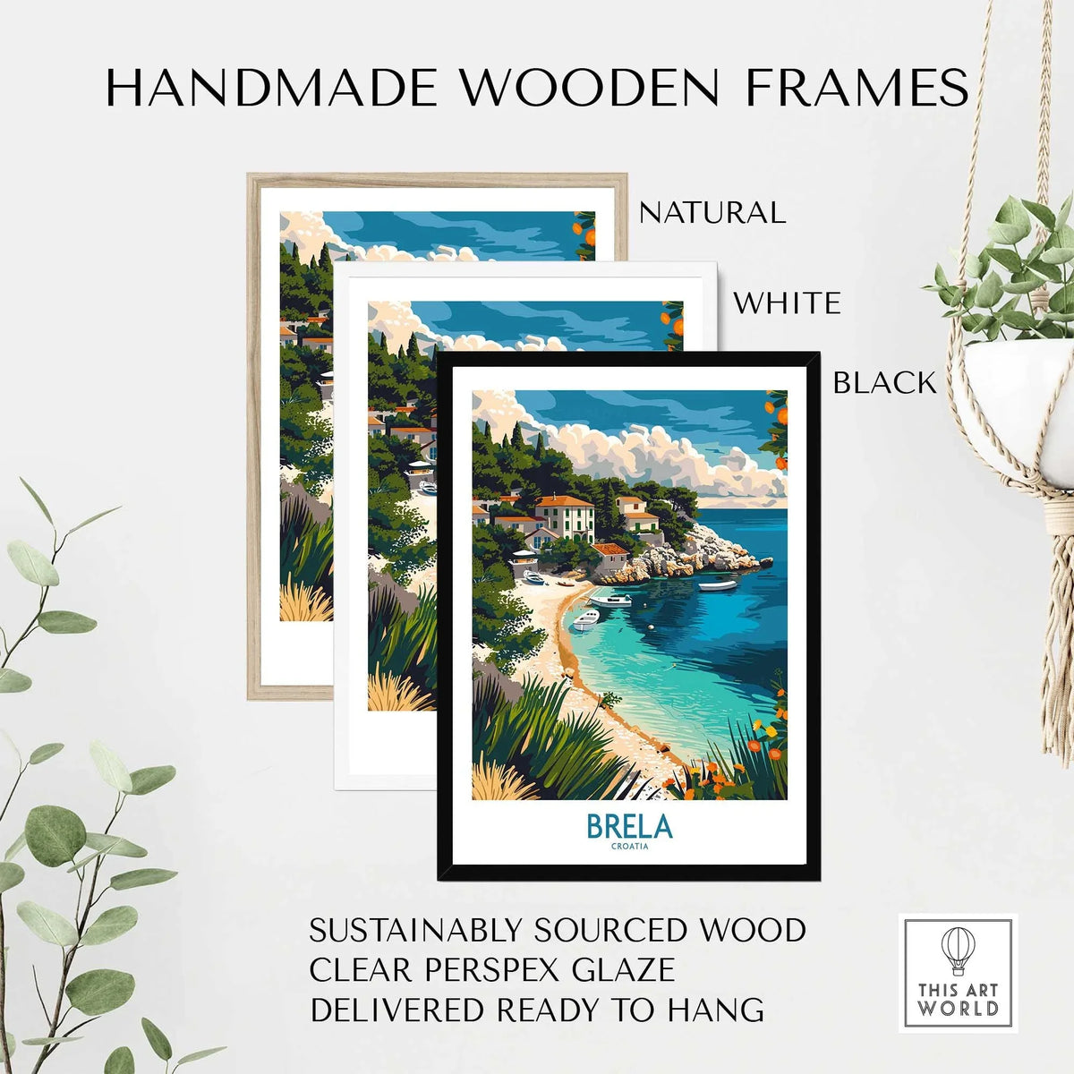 Brela Travel Poster - Croatia-This Art World