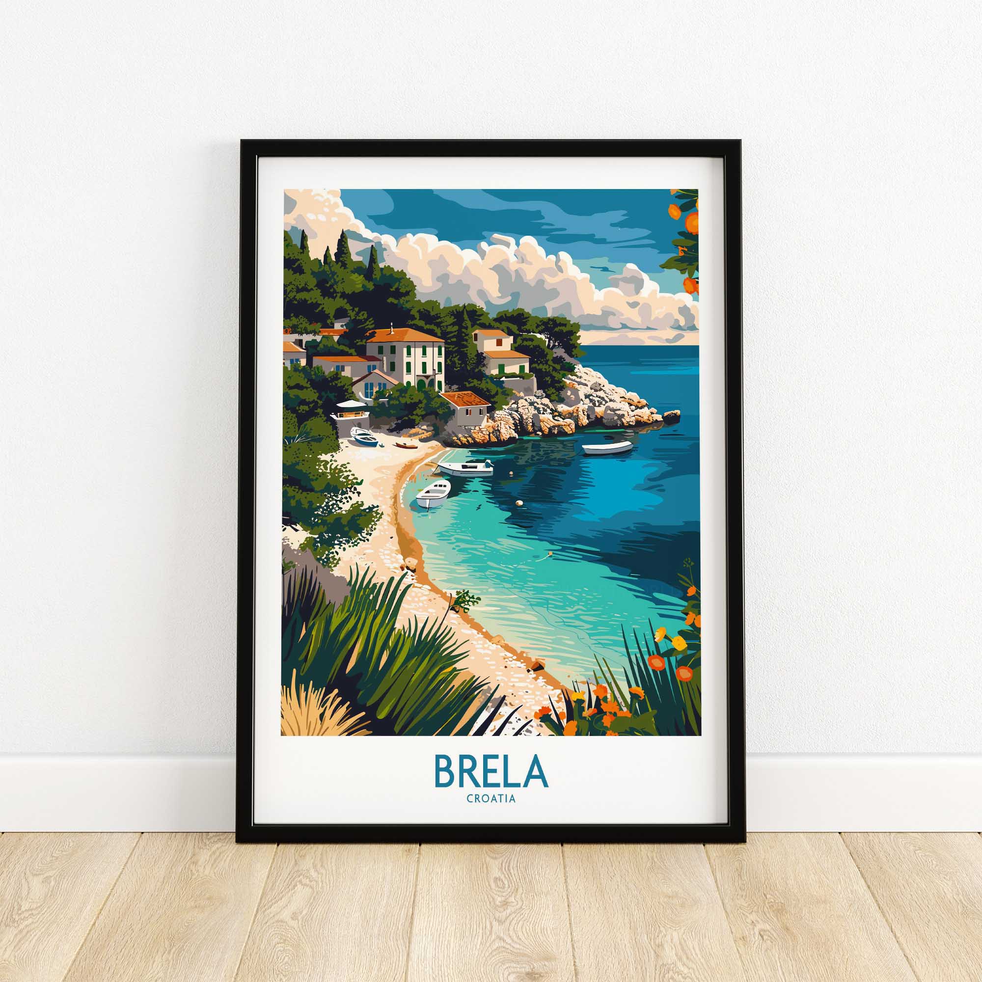 Brela Travel Poster - Croatia-This Art World