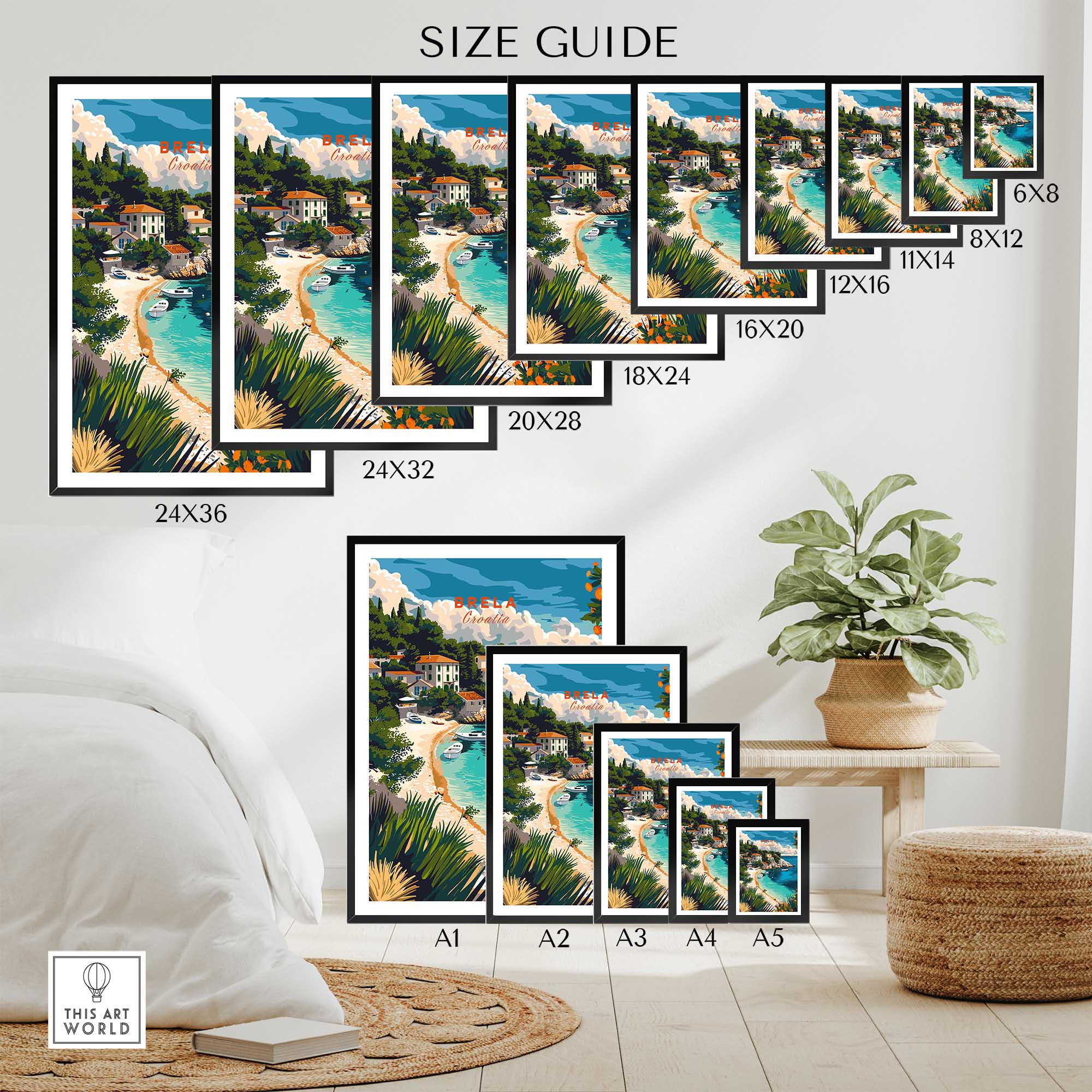 Brela Wall Art Print - Croatia Travel Poster-This Art World
