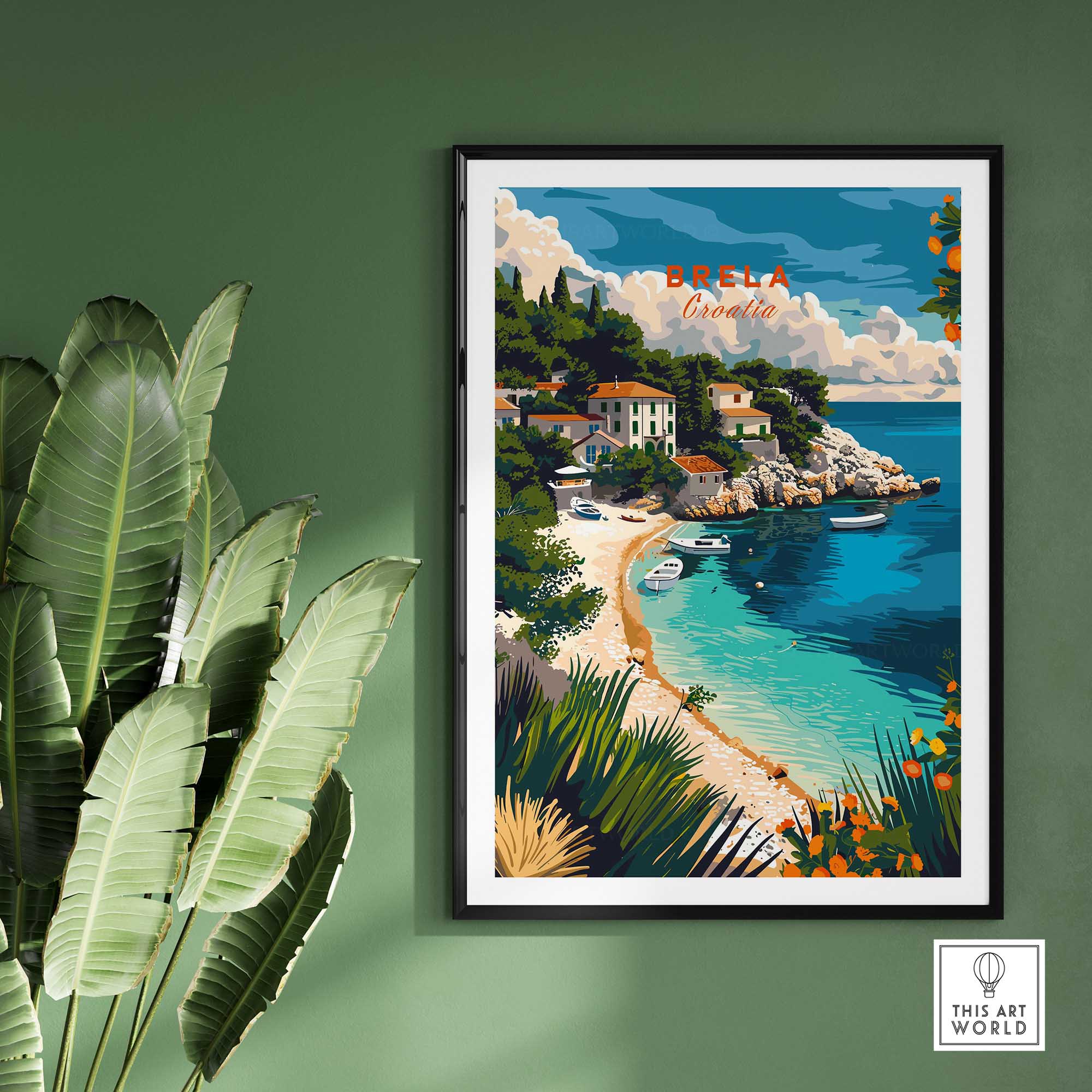 Brela Wall Art Print - Croatia Travel Poster-This Art World