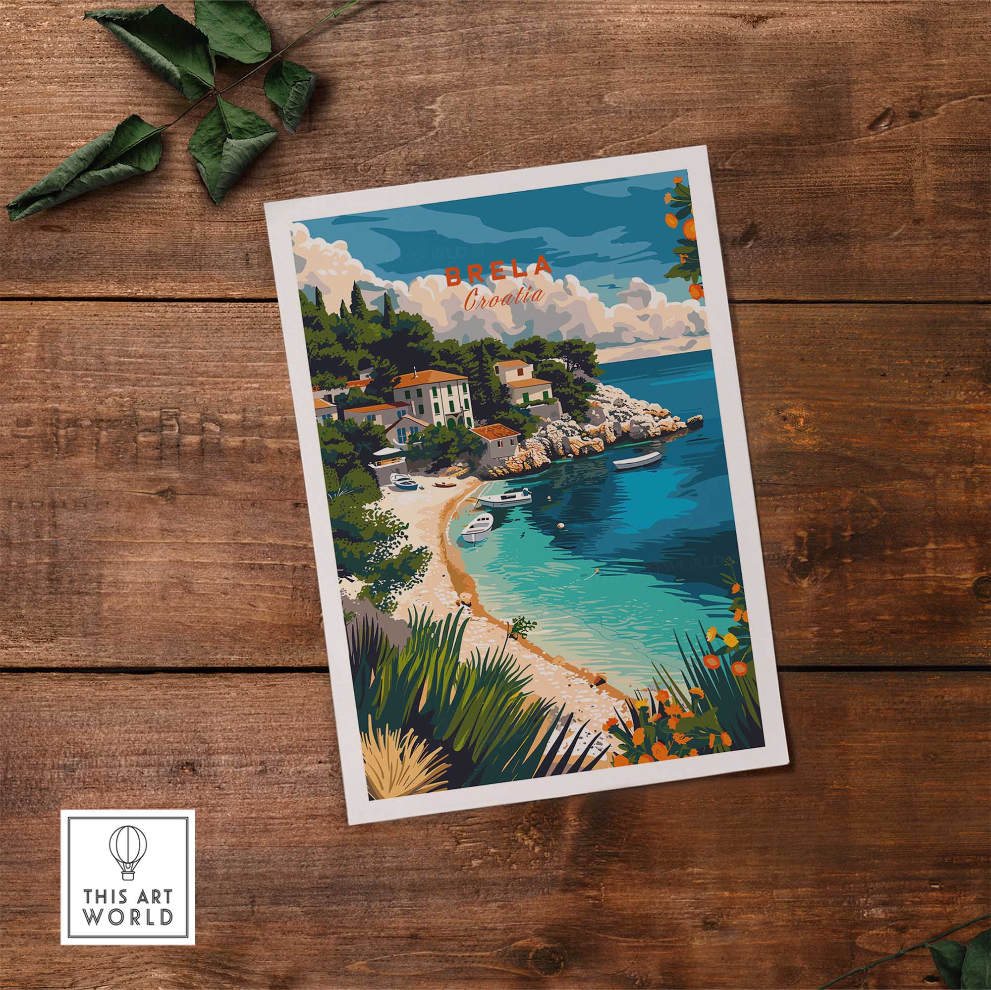 Brela Wall Art Print - Croatia Travel Poster-This Art World