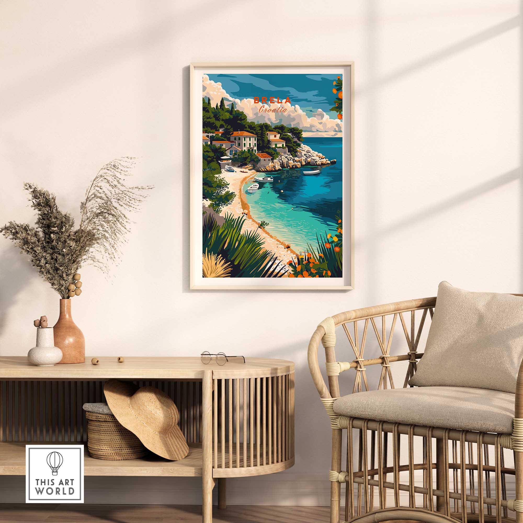 Brela Wall Art Print - Croatia Travel Poster-This Art World