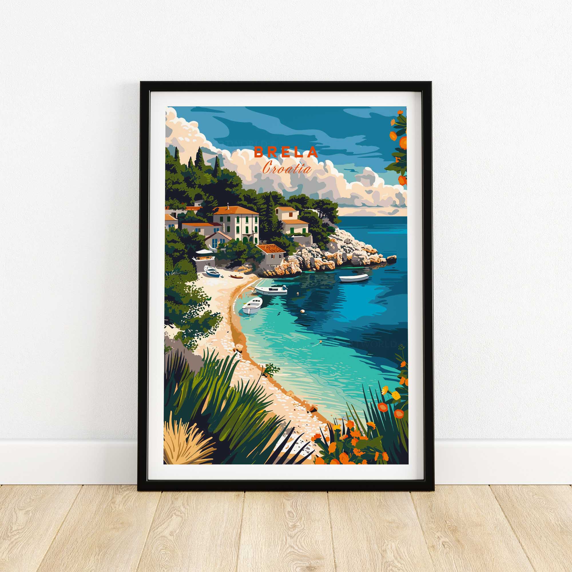 Brela Wall Art Print - Croatia Travel Poster-This Art World