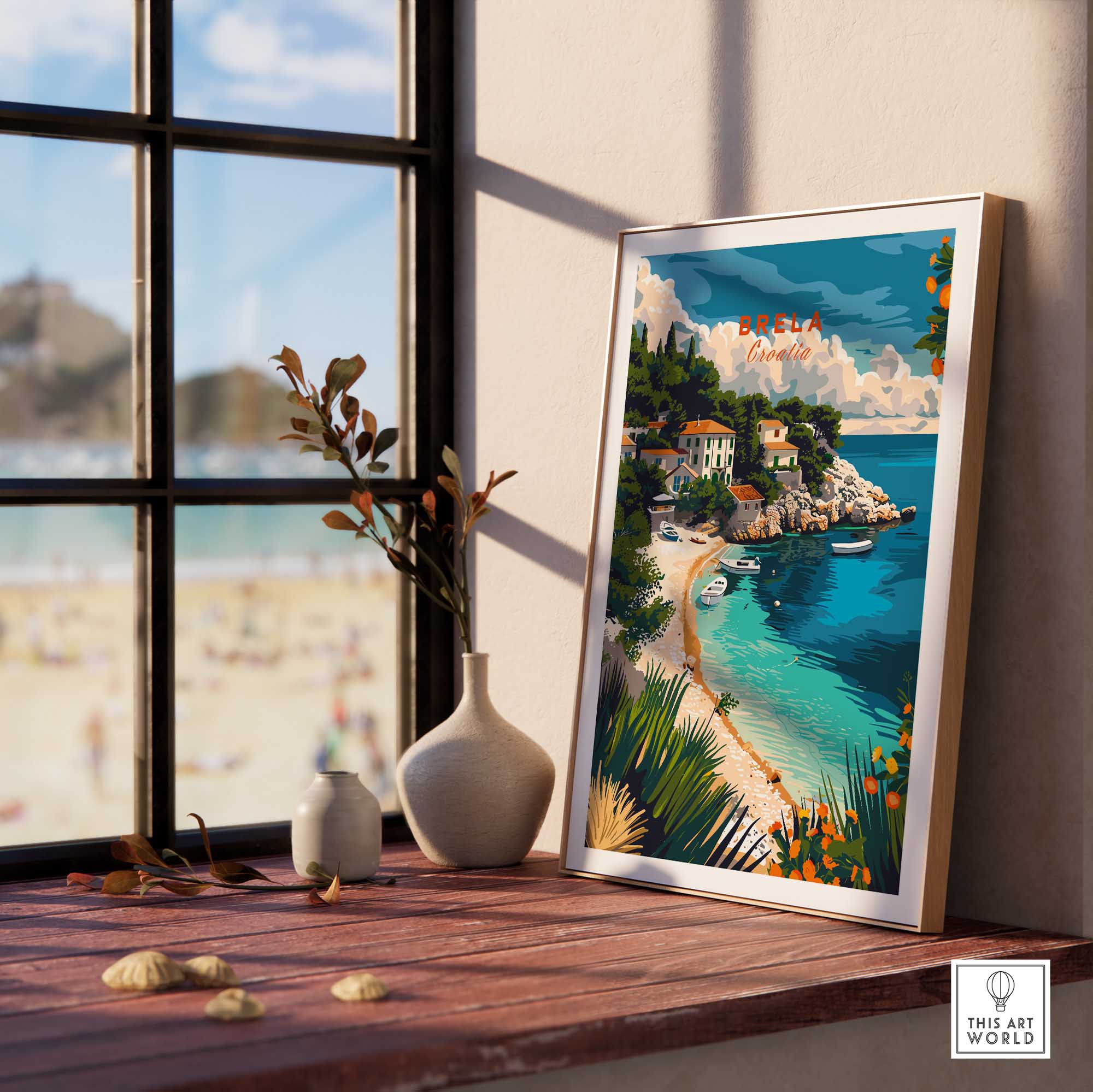 Brela Wall Art Print - Croatia Travel Poster-This Art World