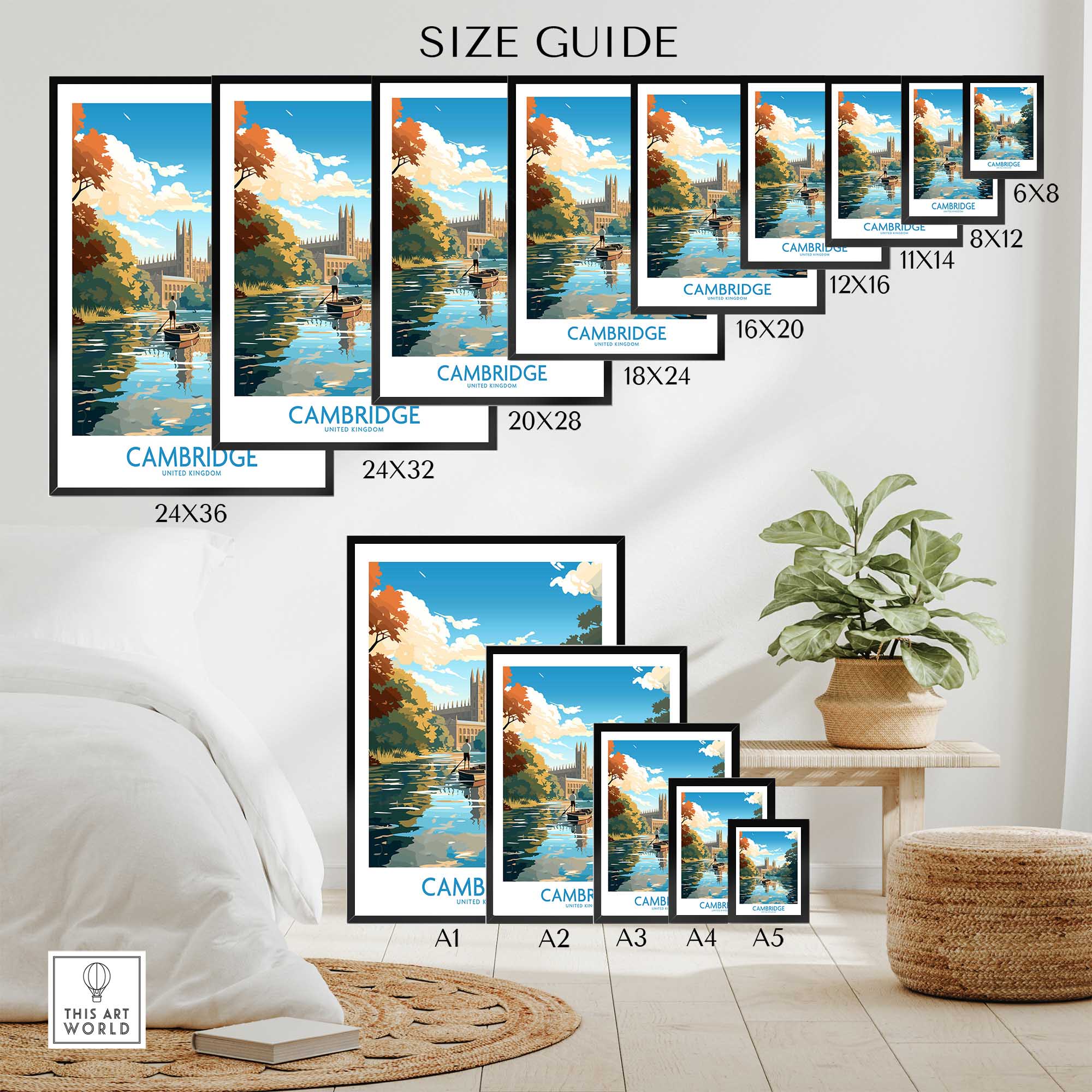 Cambridge Travel Poster - United Kingdom-This Art World