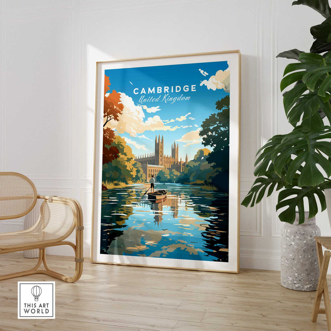 Cambridge Wall Art Print - United Kingdom Travel Poster-This Art World