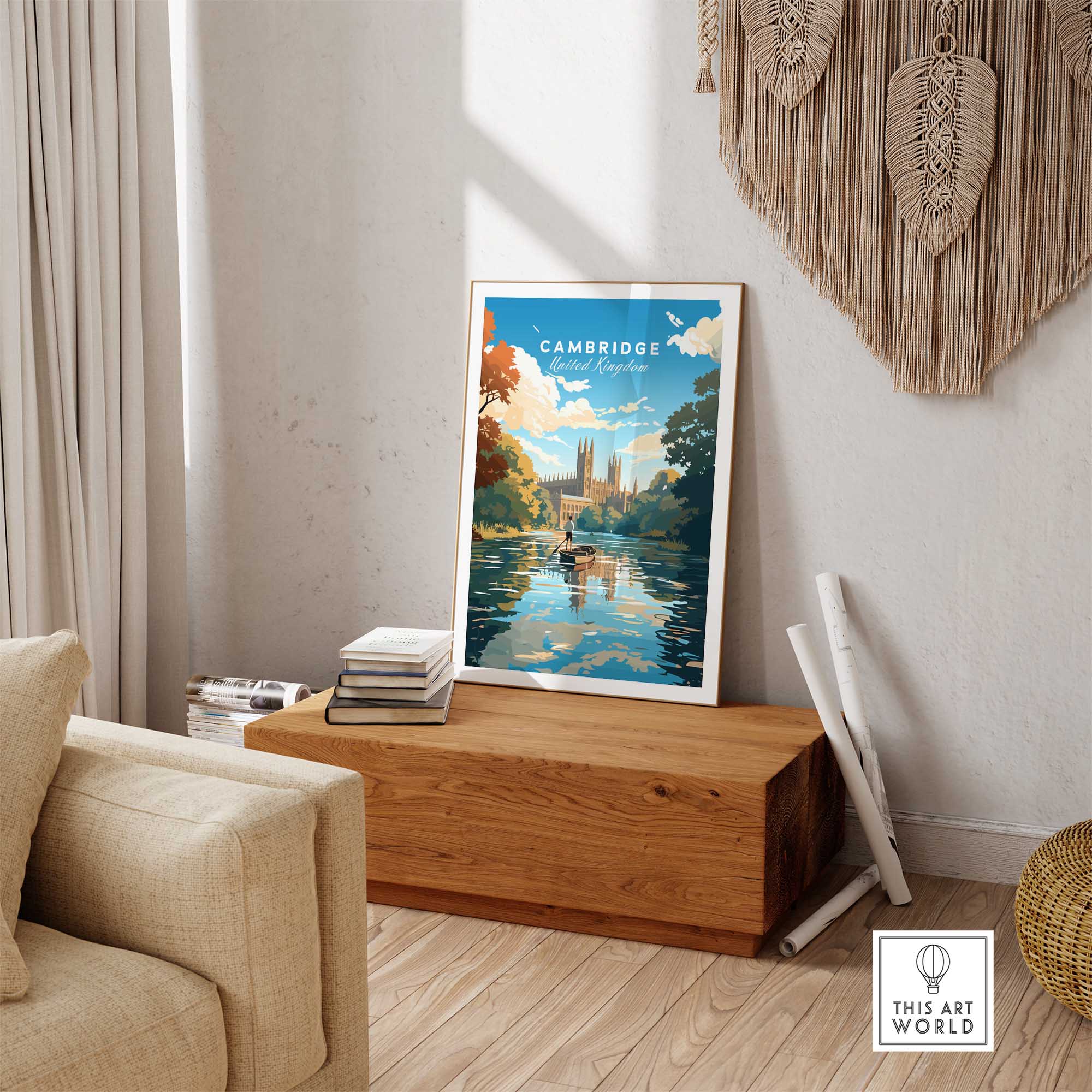 Cambridge Wall Art Print - United Kingdom Travel Poster-This Art World