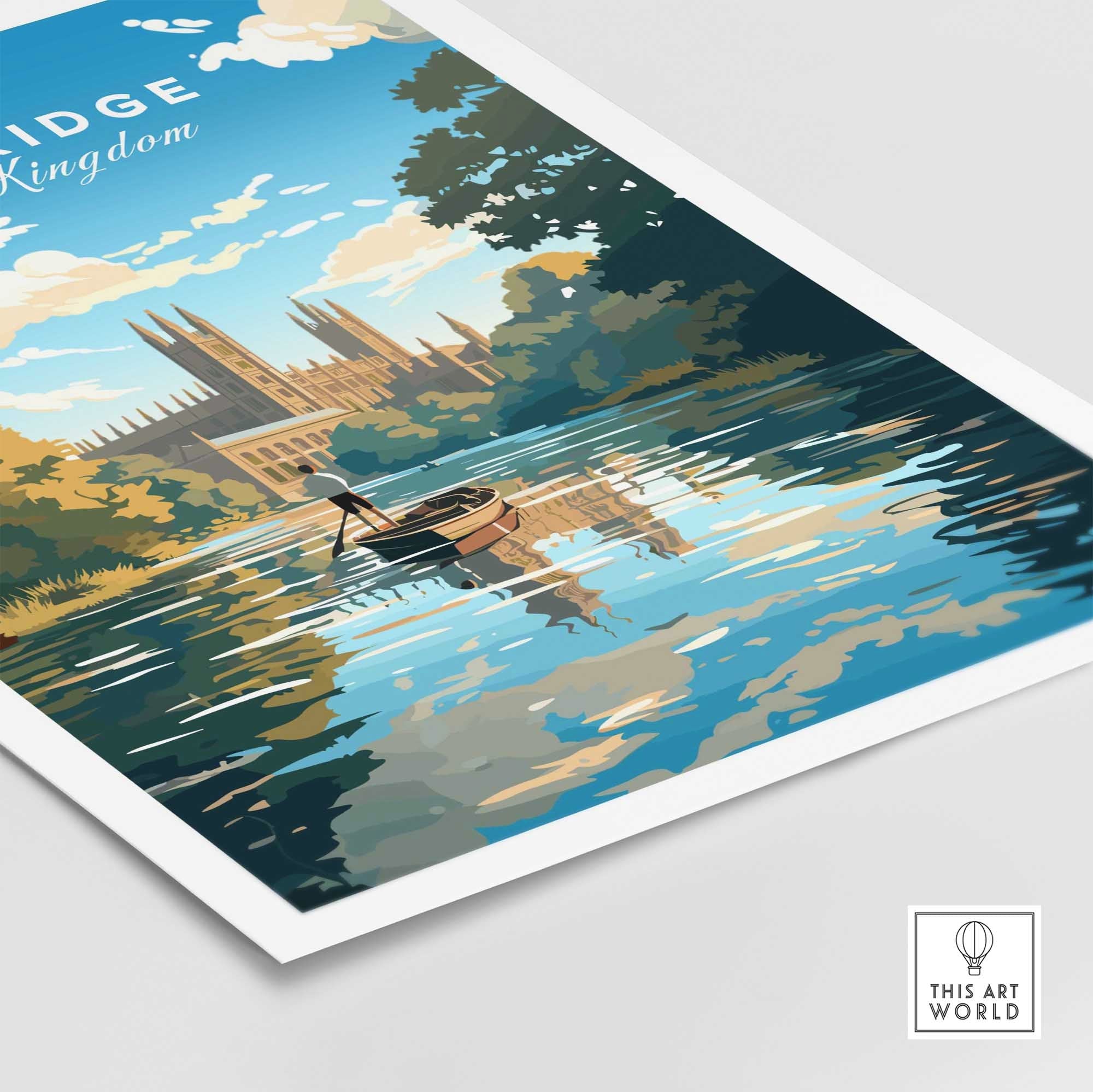 Cambridge Wall Art Print - United Kingdom Travel Poster-This Art World