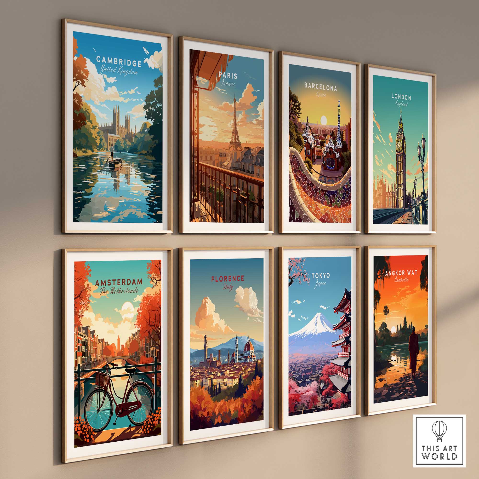 Cambridge Wall Art Print - United Kingdom Travel Poster-This Art World