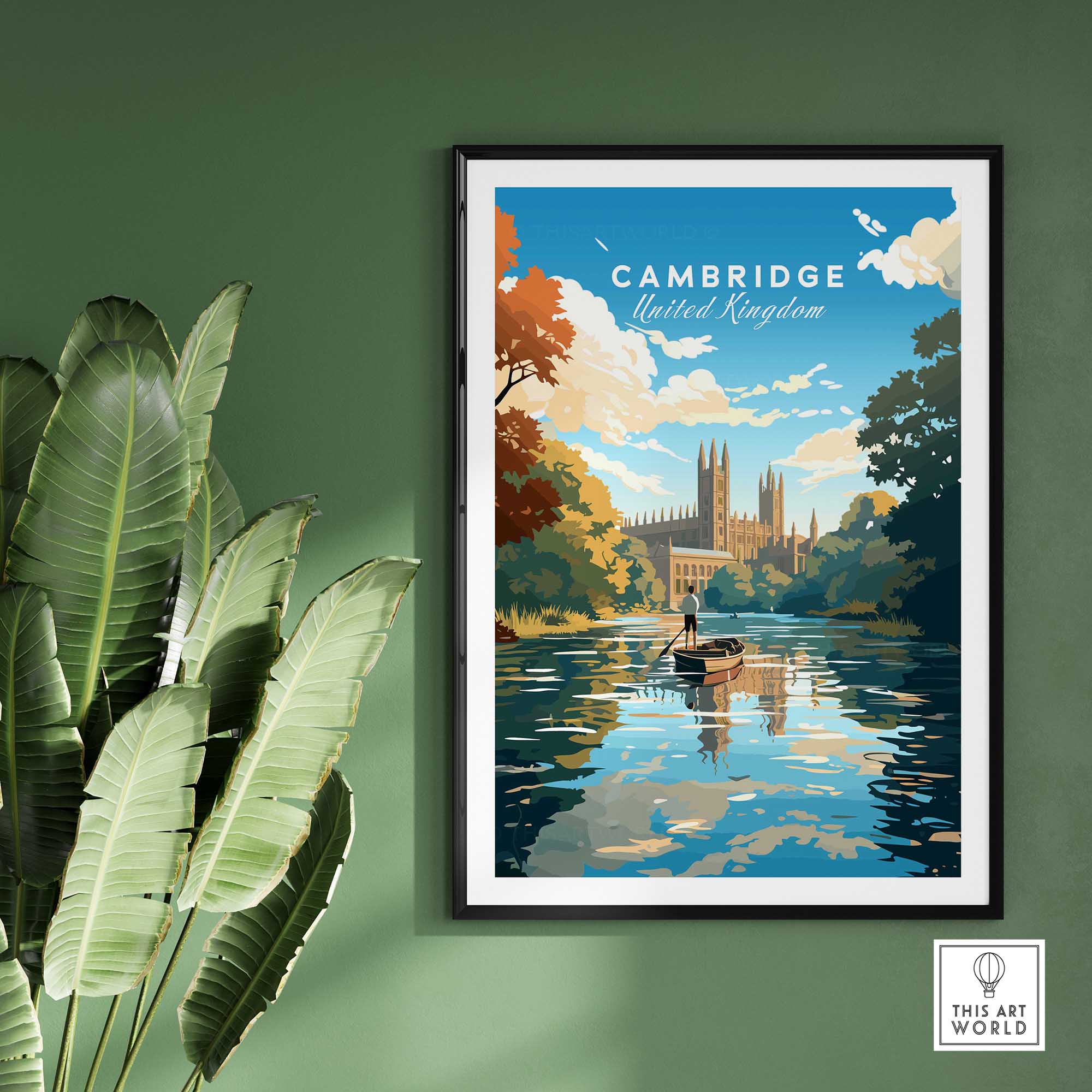 Cambridge Wall Art Print - United Kingdom Travel Poster-This Art World