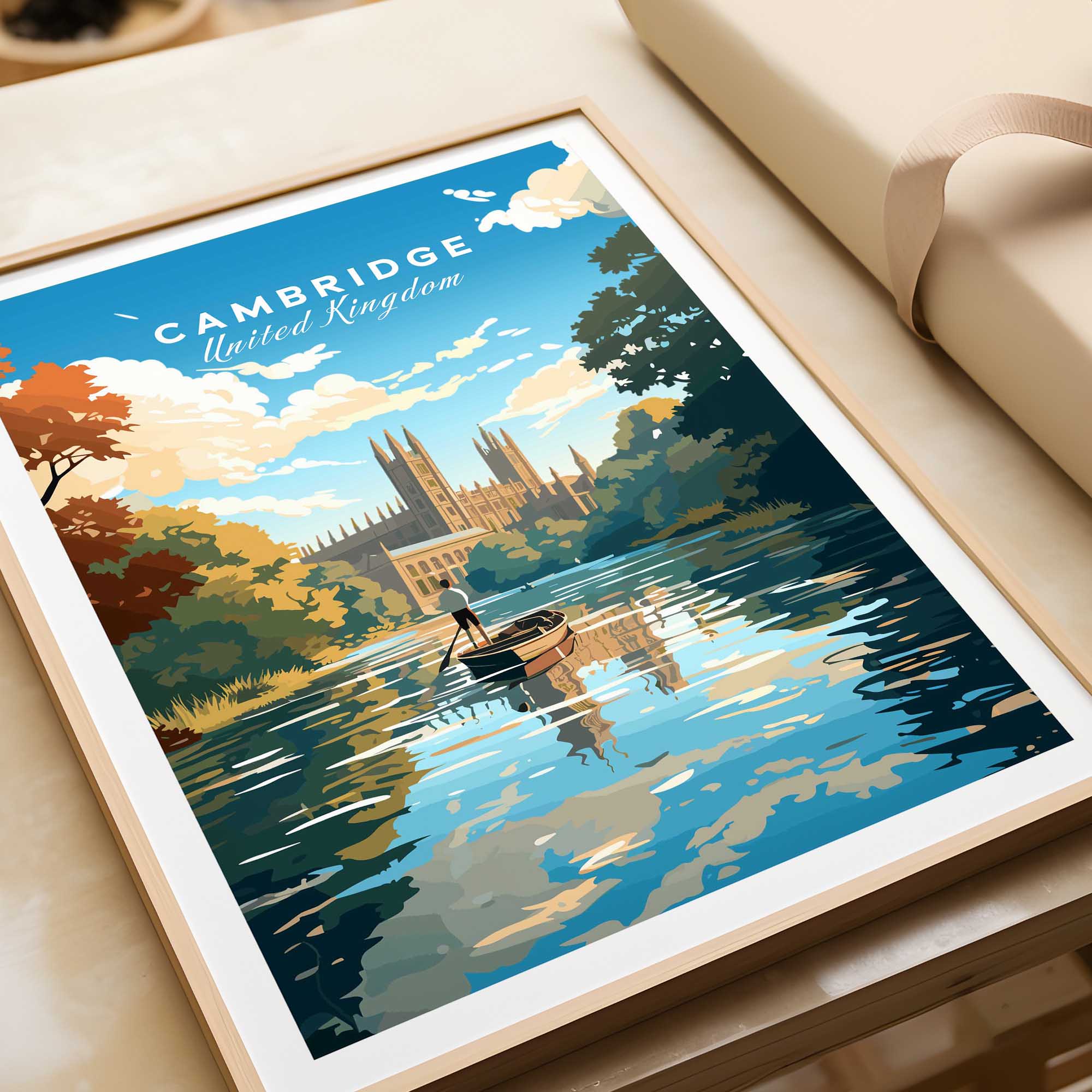 Cambridge Wall Art Print - United Kingdom Travel Poster-This Art World