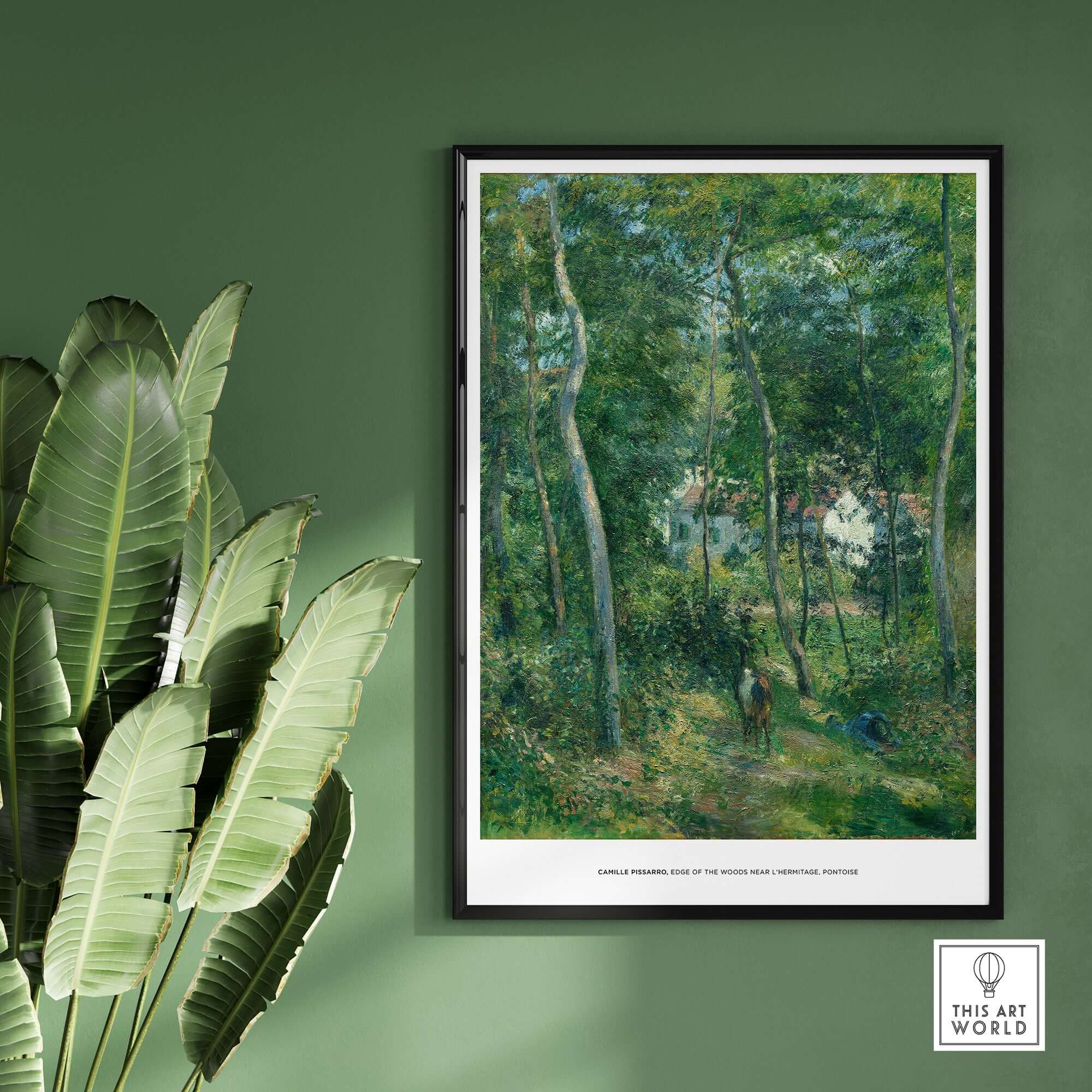 Exhibition Art Print Camille Pissarro Edge of the Woods Impressionist Landscape Poster Wall Art displayed in a stylish setting.