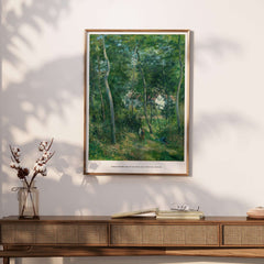 Exhibition Art Print Camille Pissarro Edge of the Woods Impressionist Landscape Poster Wall Art displayed in stylish home decor.