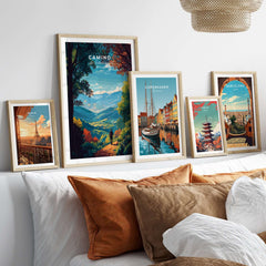 Camino de Santiago Lush Forest Landscape Print | Pilgrim Trail Wall Decor in a stylish home gallery arrangement