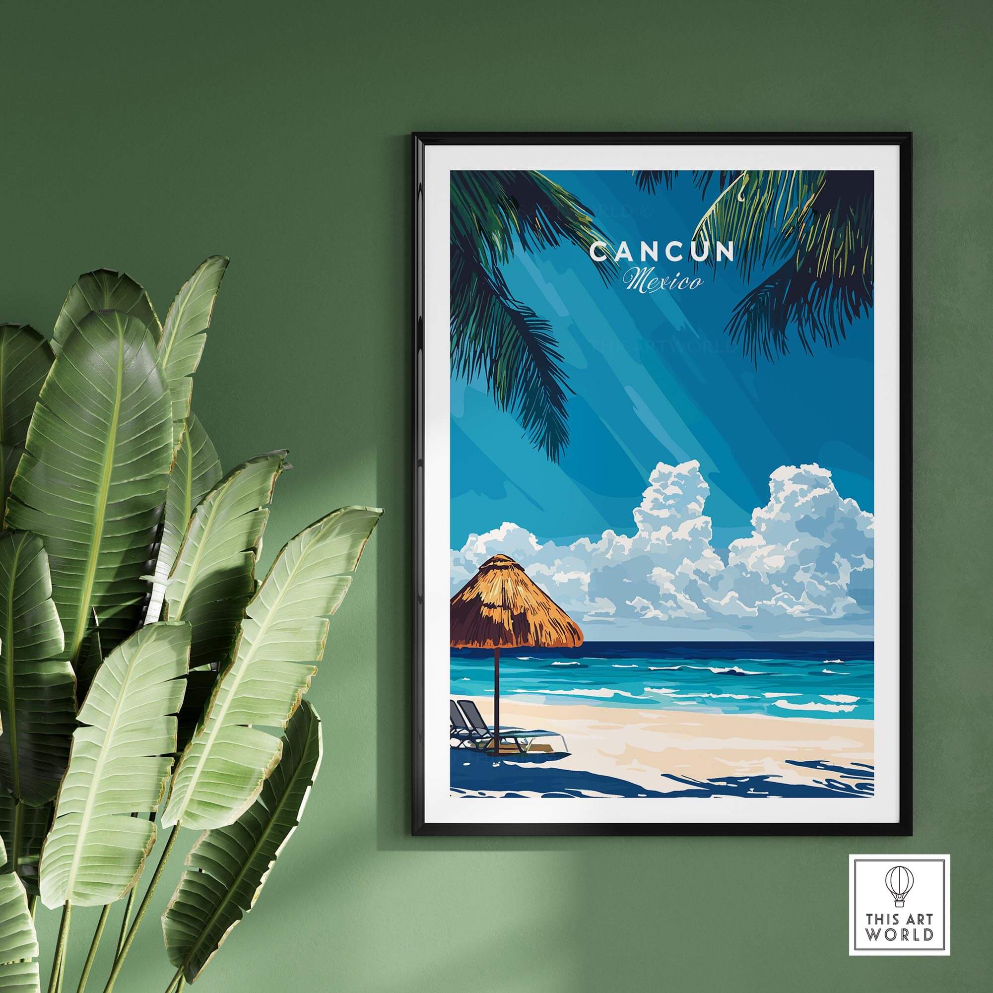 Beautiful Cancun Wall Art featuring white sands and blue skies, perfect for bringing beach vibes home.