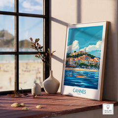 Cannes Poster showcasing vibrant colors and elegant design, perfect for elevating your space with a touch of Cannes.