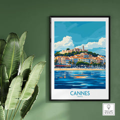 Cannes Poster featuring vibrant coastal scenery and elegant design, perfect for elevating your room decor.
