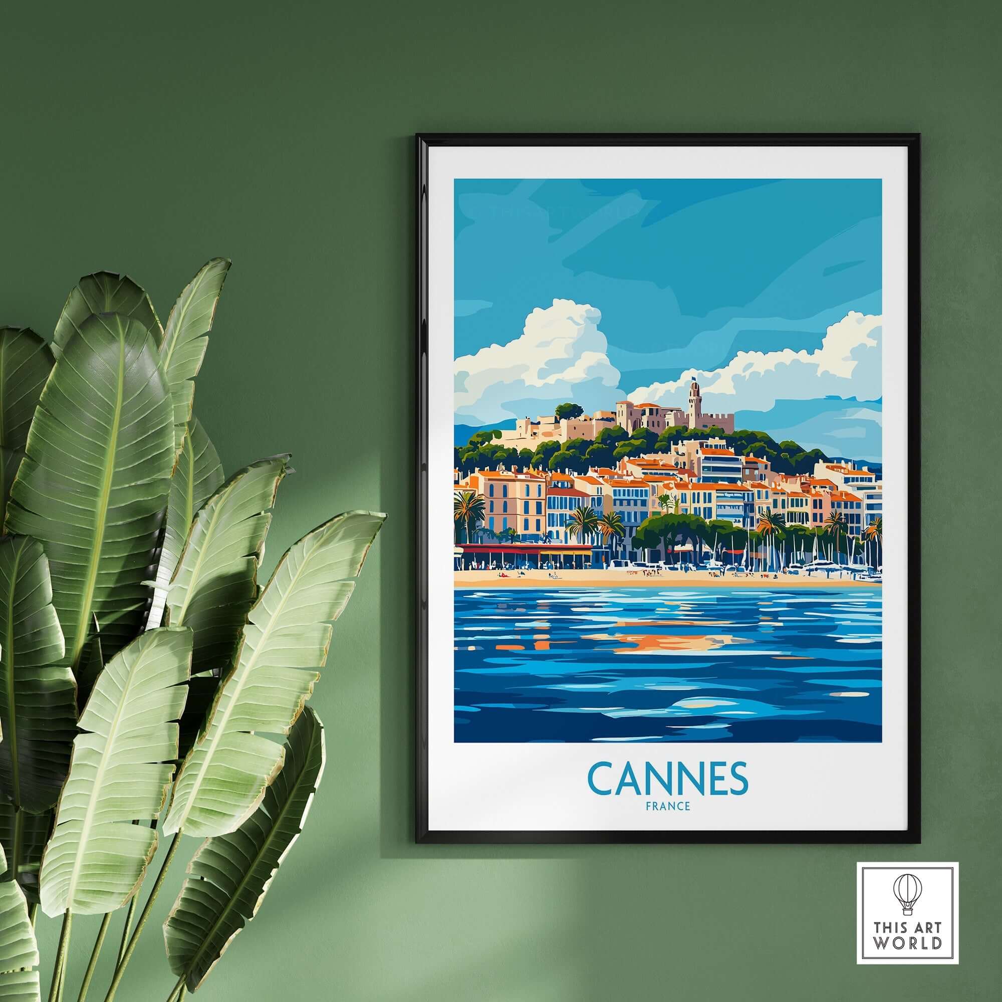 Cannes Poster featuring vibrant coastal scenery and elegant design, perfect for elevating your room decor.