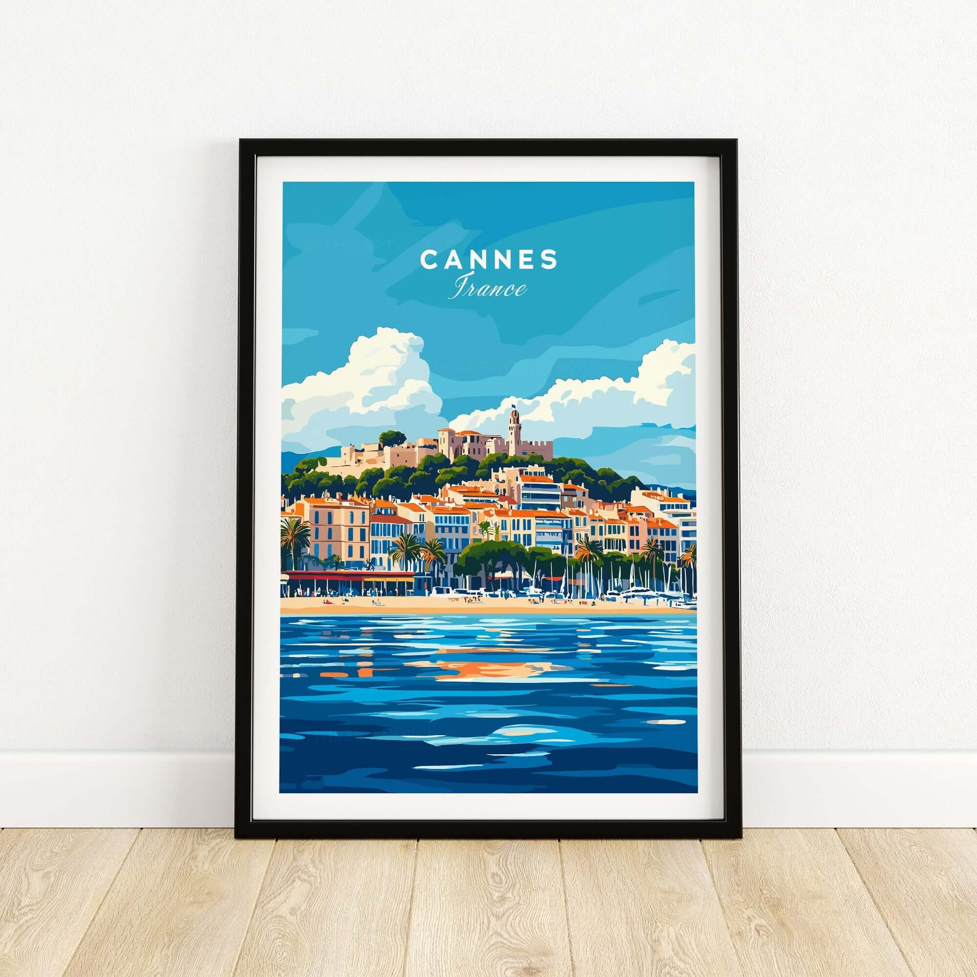 Cannes Print featuring vibrant colors and intricate details showcasing the beauty of Cannes, France.