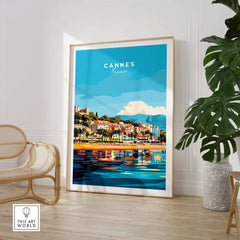 Cannes Wall Art showcasing the vibrant city landscape of Cannes, France in stylish decor.