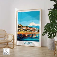 Cannes Wall Art Print featuring the vibrant coastal scenery and iconic landmarks of Cannes, France.