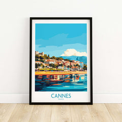 Cannes Wall Art Print showcasing vibrant scenery of Cannes, France with colorful reflections and a coastal backdrop.