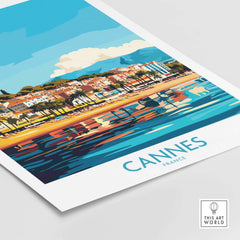 Cannes Wall Art Print showcasing vibrant scenery of Cannes, France with colorful reflections on water.