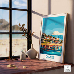 Cannes Wall Art Print showcasing the beauty of the French Riviera with vibrant colors and stunning scenery.