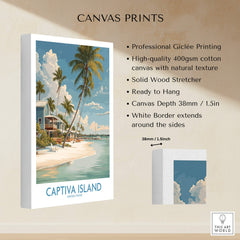 Captiva Island Florida Wall Art – Tropical Beachfront Print showcasing professional Giclée printing on canvas.