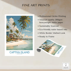 Captiva Island Florida Wall Art – Tropical Beachfront Print showcasing fine art details and vibrant coastal imagery.