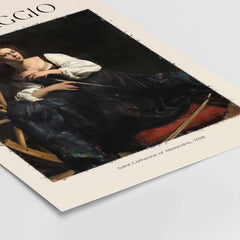 Caravaggio Art Print - Saint Catherine of Alexandria 1598 showcasing dramatic chiaroscuro in a Baroque masterpiece.