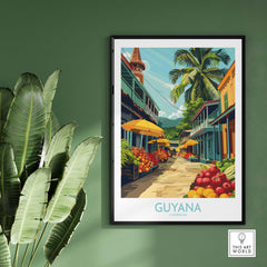 Caribbean Guyana Poster Stunning Wall Art Souvenir from the Tropics