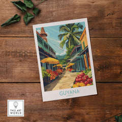 Caribbean Guyana Poster Stunning Wall Art Souvenir from the Tropics