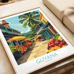 Caribbean Guyana Poster Stunning Wall Art Souvenir from the Tropics