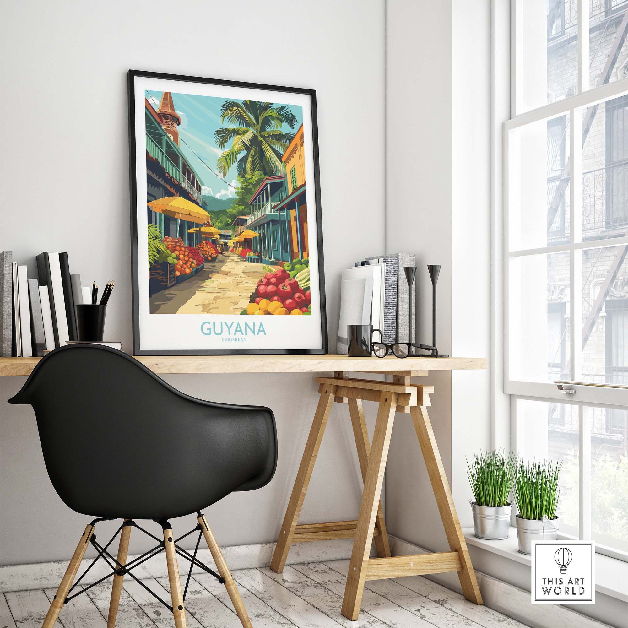 Caribbean Guyana Poster Stunning Wall Art Souvenir from the Tropics