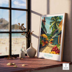 Caribbean Guyana Poster Stunning Wall Art Souvenir from the Tropics