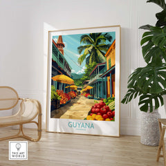 Caribbean Guyana Poster Stunning Wall Art Souvenir from the Tropics