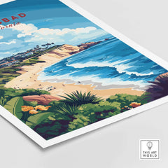 Carlsbad Wall Art featuring vibrant coastal landscape and intricate designs for home decor.