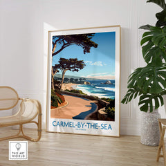 Carmel-by-the-Sea Wall Art Print showcasing serene beach scenery and coastal charm in California.
