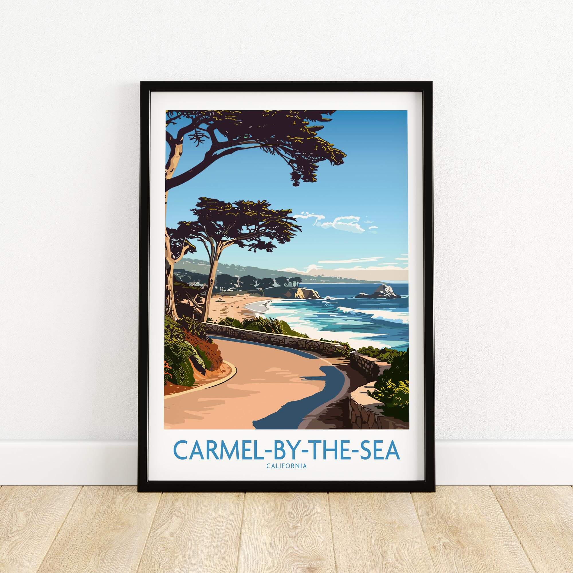 Carmel-by-the-Sea Wall Art Print showcasing serene beach scenery and tranquil coastal views in California.