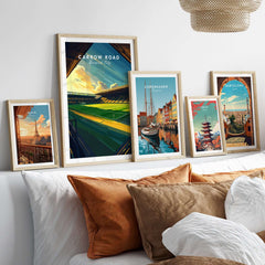 Carrow Road - Norwich City inspired Stadium Wall Art Print displayed in stylish home decor setting.